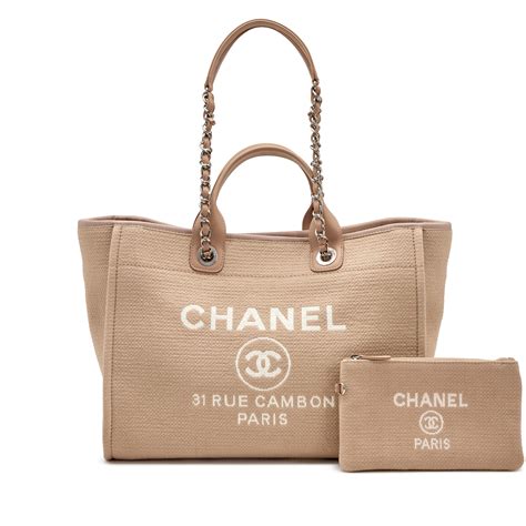 chanel beige deauville tote|chanel deauville tote price.